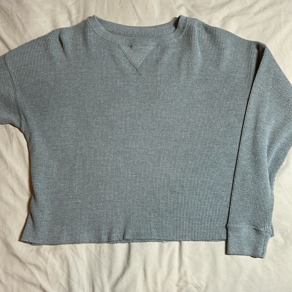 Abercrombie grey waffle knit sweater